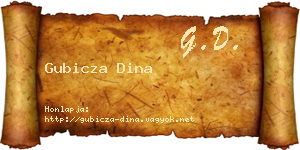 Gubicza Dina névjegykártya